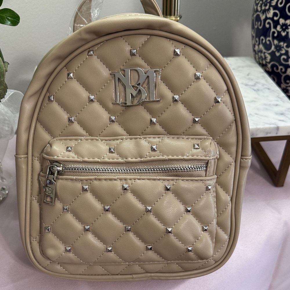 Badgley Mischka Vegan Leather Tan Backpack